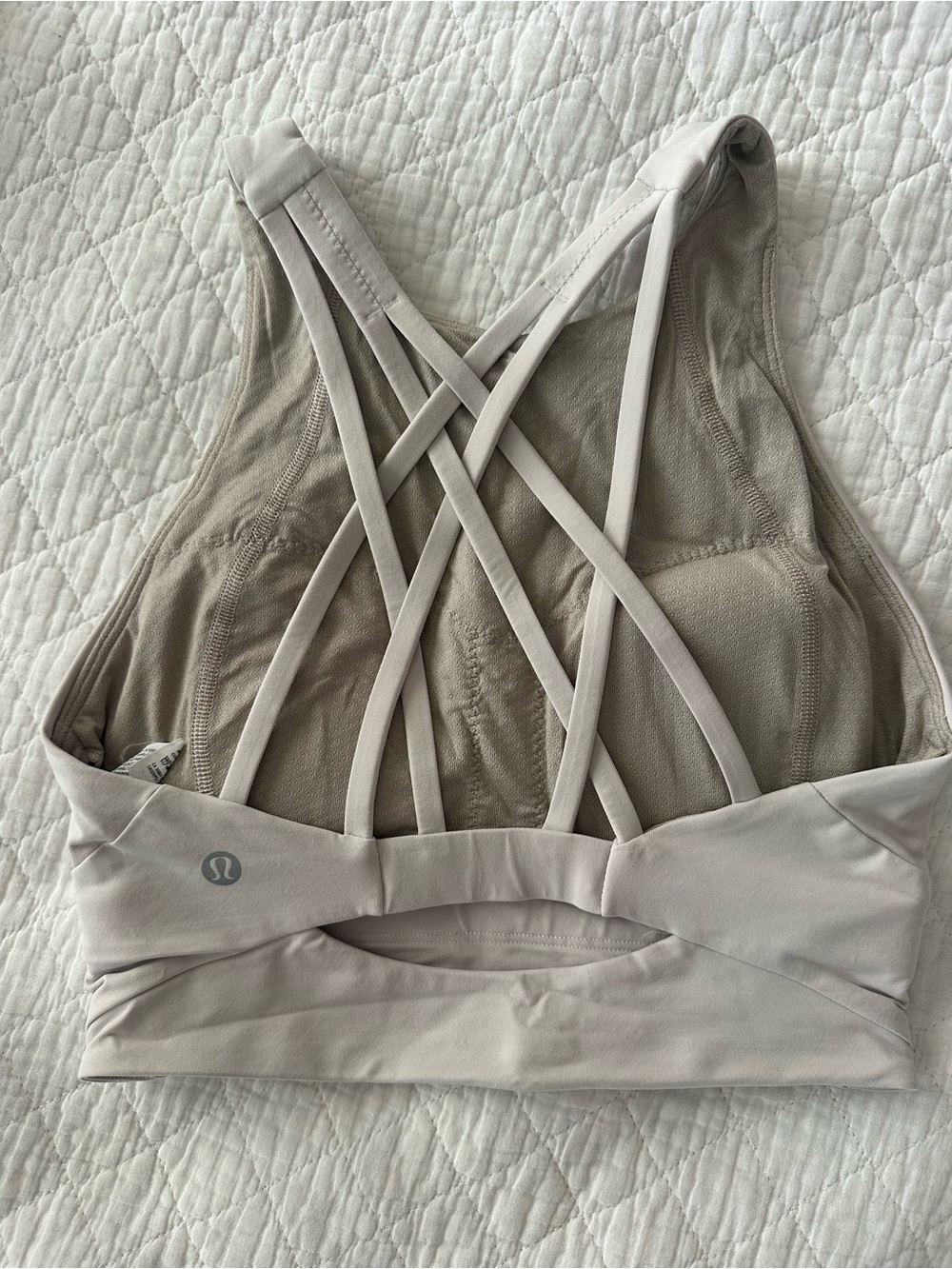 lululemon athletica Crisscross Back Sports Bra in Light Taupe